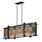 Maxim Lighting Boundry 5-Light 12" Wide Black / Barn Wood / Brass Linear Pendant 27567BKBWAB - alternate 1